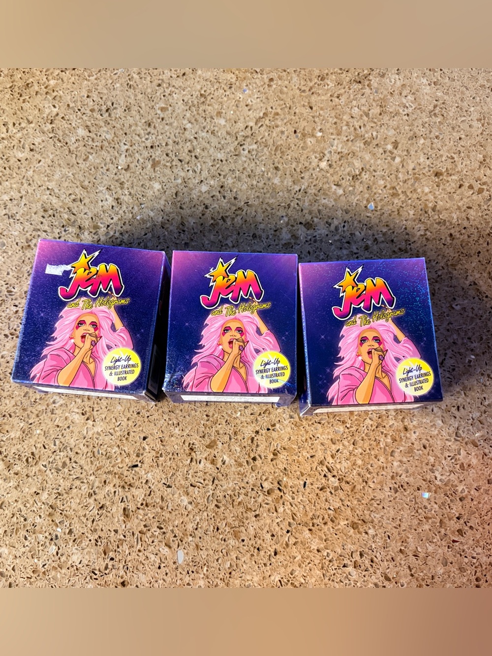 Jem and the Hologram light up earrings set of 3
